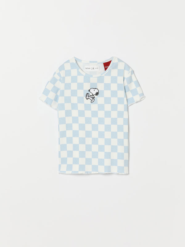 Camiseta de canalé bordado Snoopy Peanuts ™