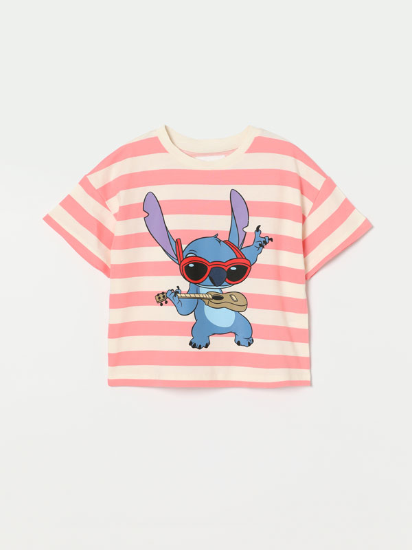 Striped Lilo & Stitch © Disney print T-shirt
