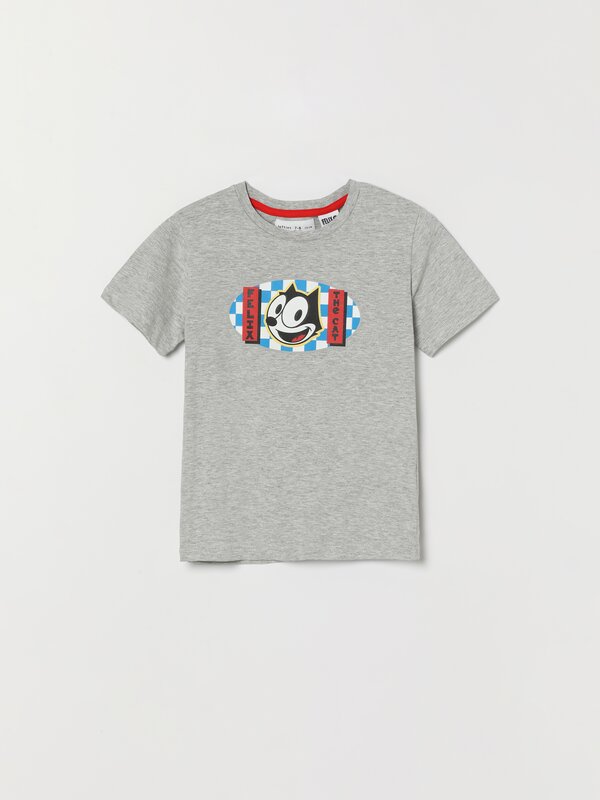 Short sleeve T-shirt with a Felix the Cat ©DreamWorks print