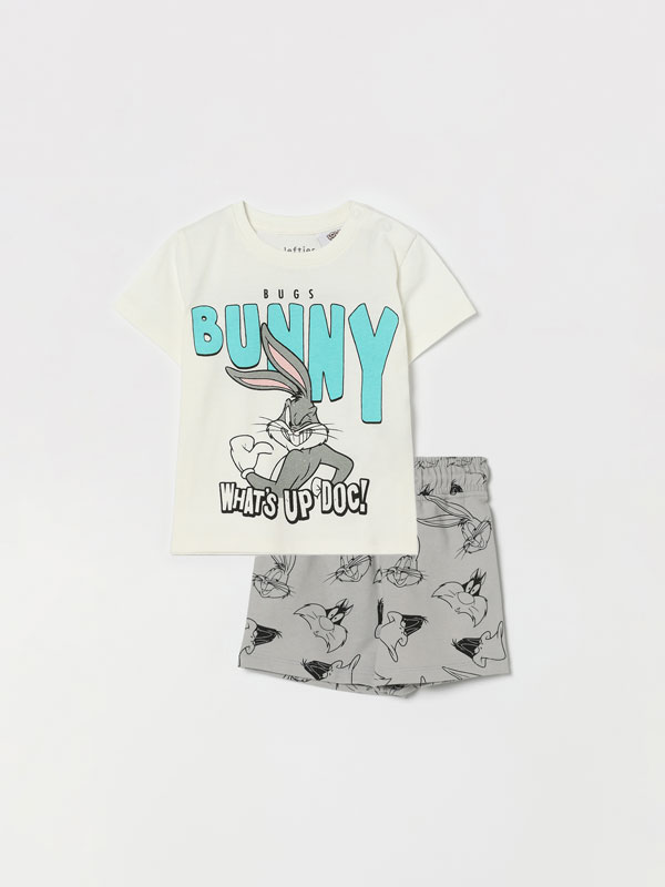 Looney Tunes © &™ WARNER BROS printed T-shirt and bermuda shorts set