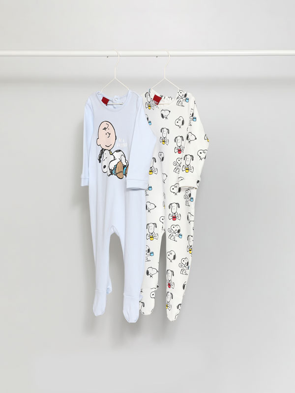 Pack of 2 sleepsuits with a Snoopy Peanuts™ print