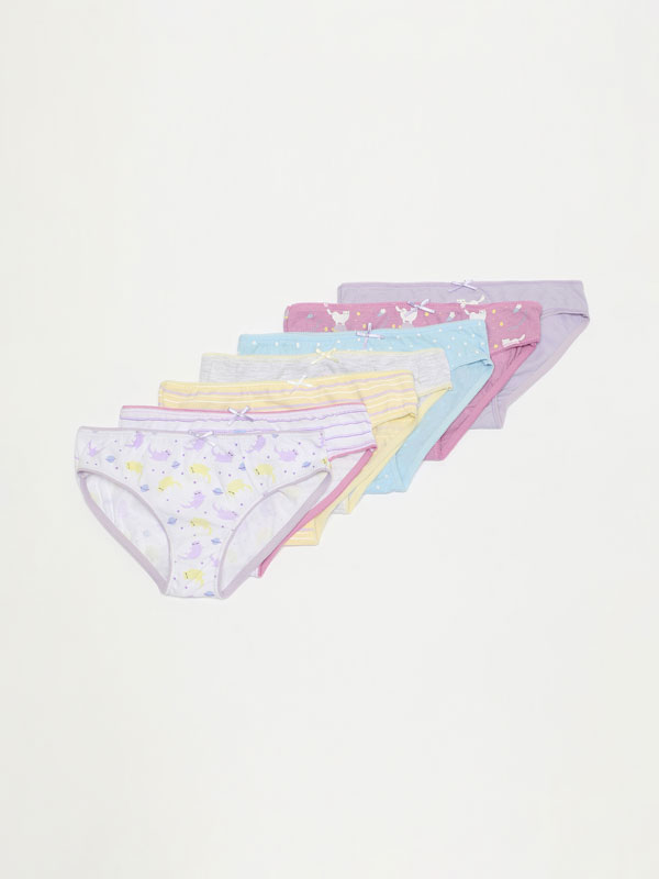 Pack of 7 printed basic briefs