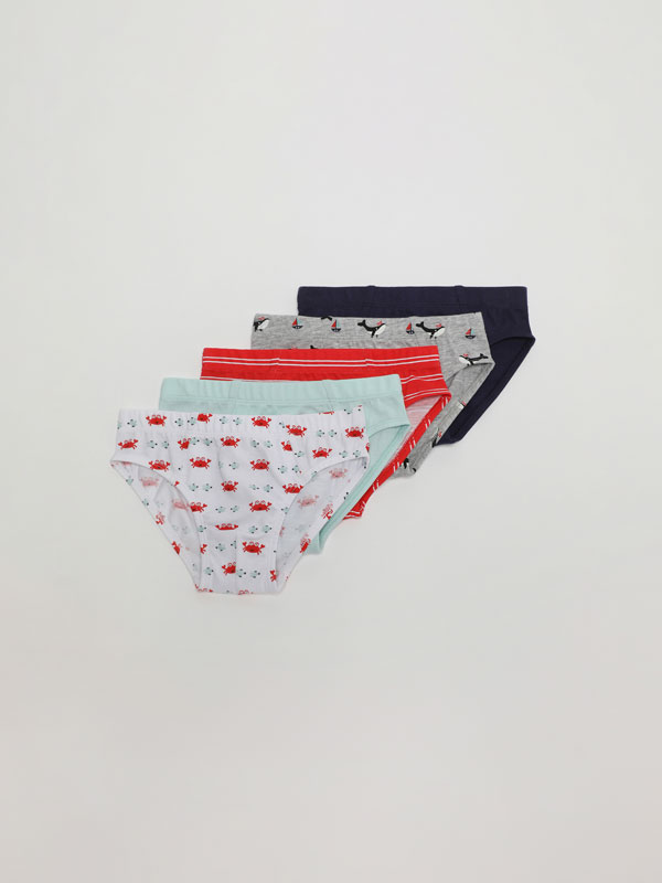 5-pack of printed boxer briefs