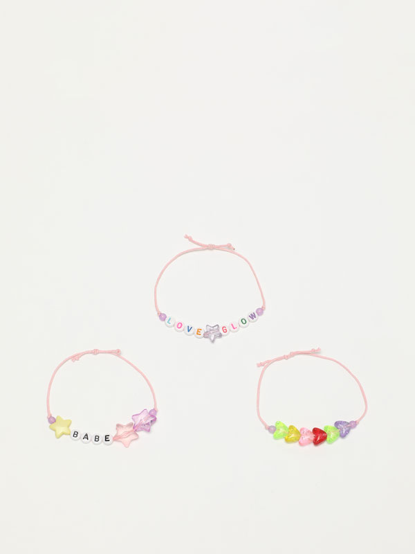 Pack of 3 beaded bracelets