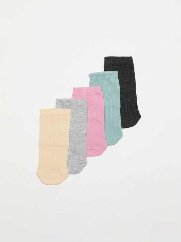 Pack de 5 pares de calcetines de canalé