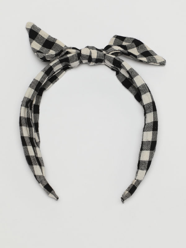 Printed headband with bow