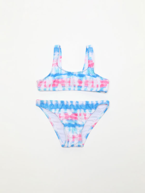 Tie-dye print 2-piece bikini set