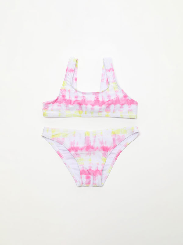 Tie-dye print 2-piece bikini set