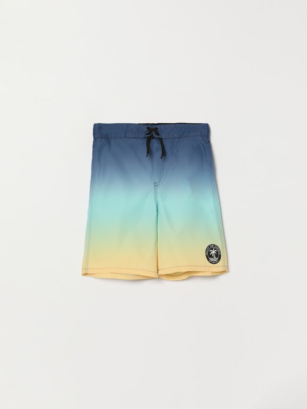 Printer surf swimming trunks