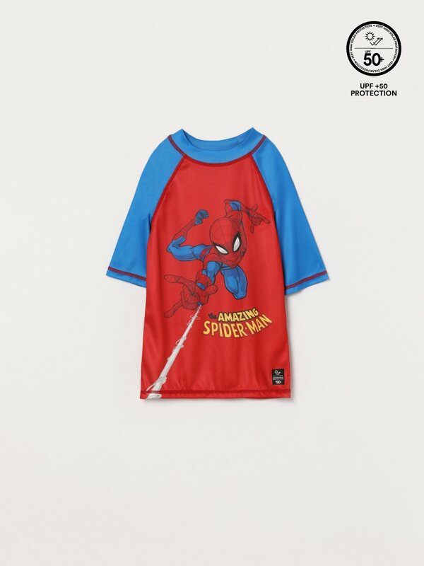 T-shirt surf Spiderman ©Marvel proteção solar UPF 50