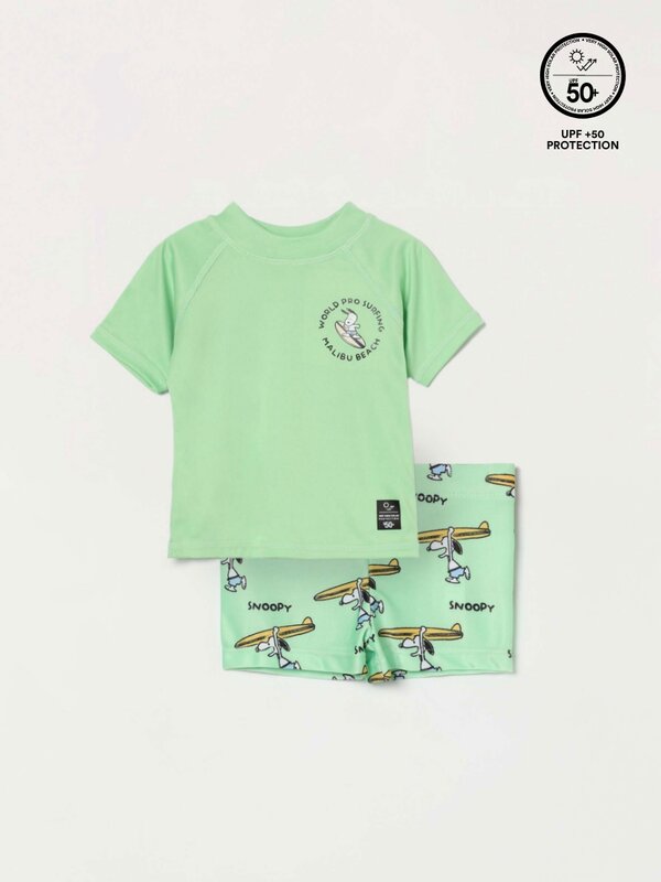 Conjunto de calções de banho e t-shirt solar Snoopy Peanuts™
