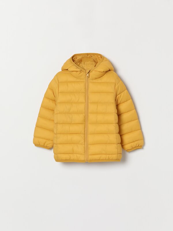 Lightweight hooded puffer jacket