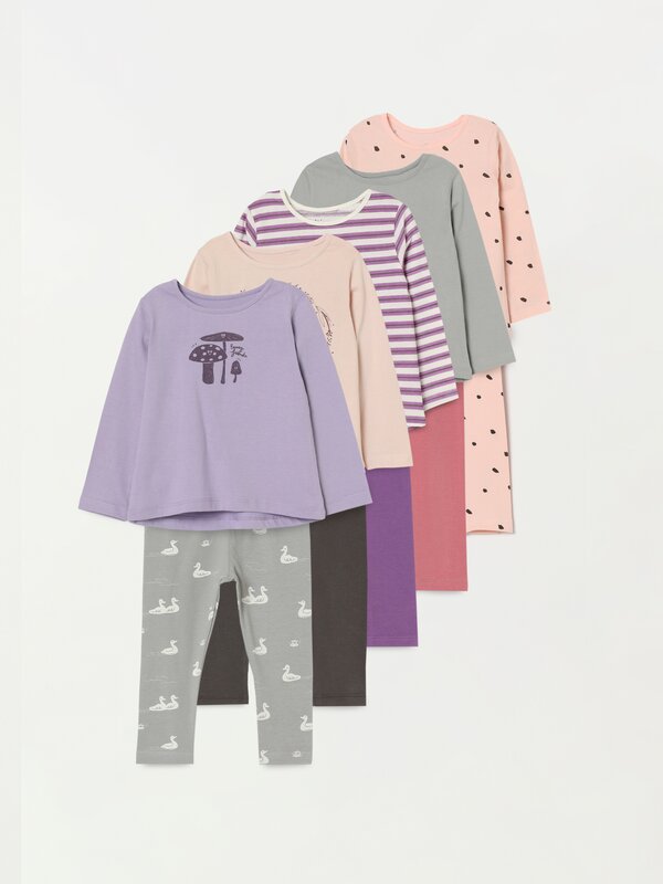 5-pack of T-shirt and leggings outfits