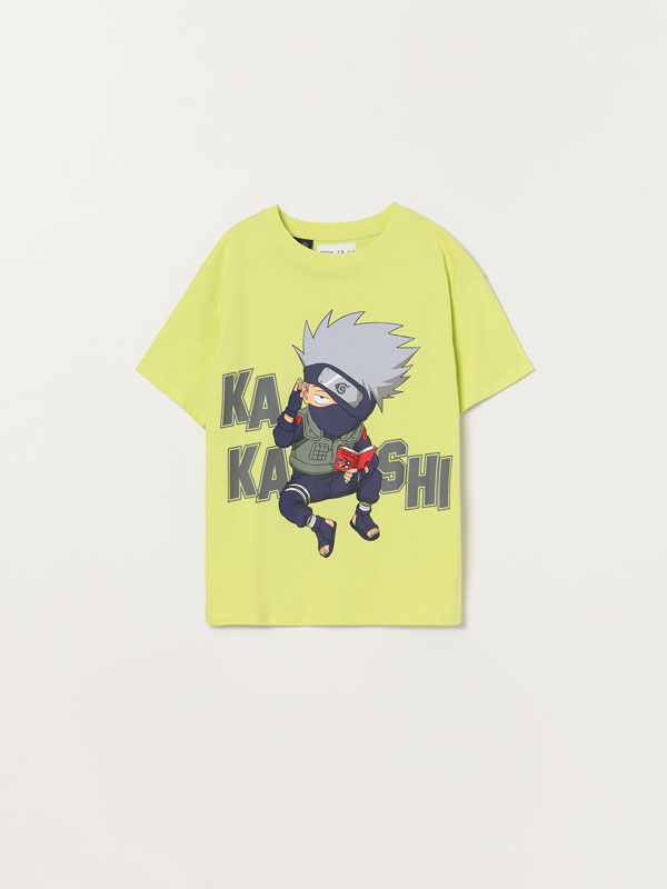 T-shirt de manga curta estampada Naruto Shippuden