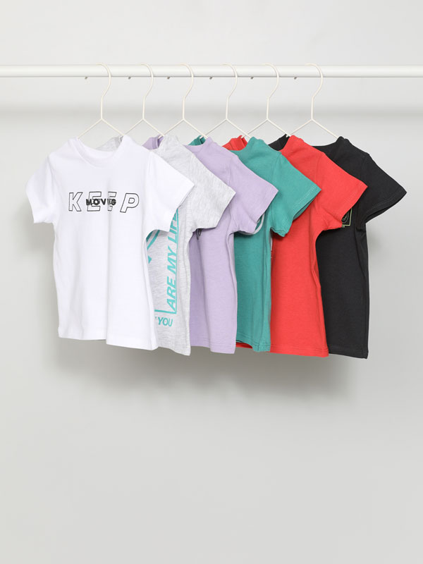 Pack de 6 t-shirts estampadas de manga curta