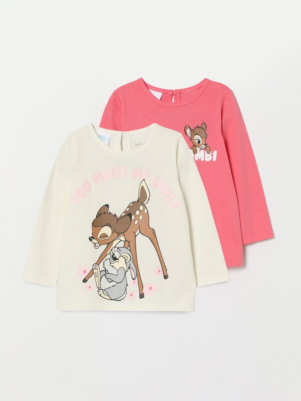 Pack de 2 t-shirts com estampado do Bambi ©Disney