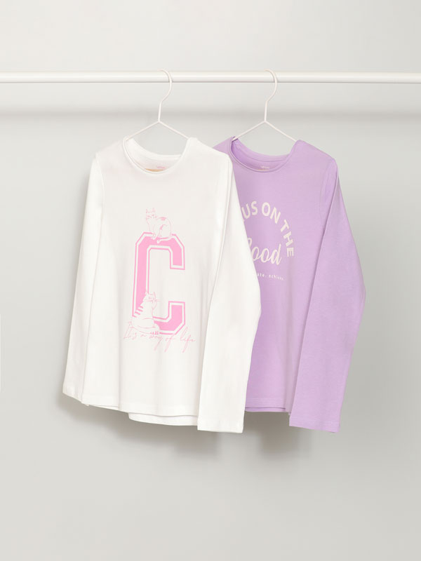 Pack of 2 printed long sleeve T-shirts