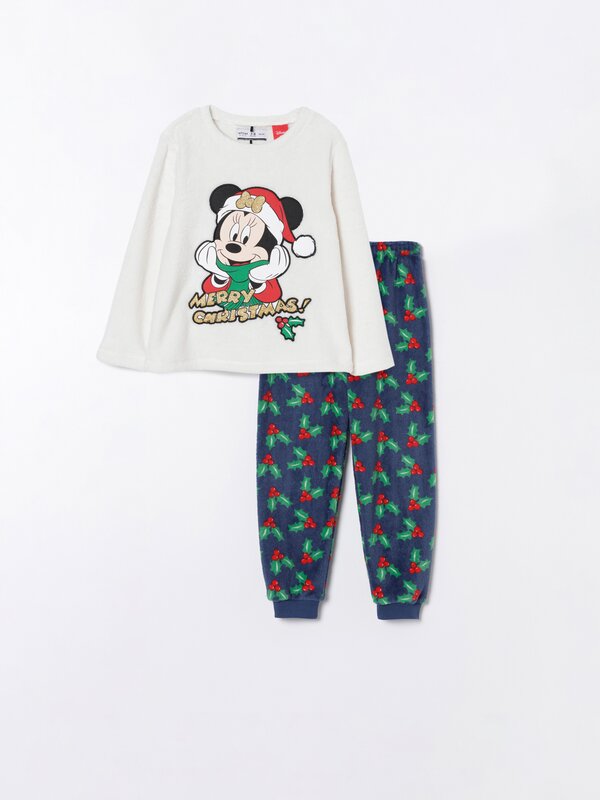 Conxunto de pixama de peliño Minnie Mouse ©Disney do Nadal