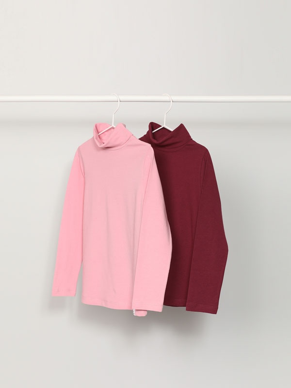 Pack of 2 basic roll neck T-shirts