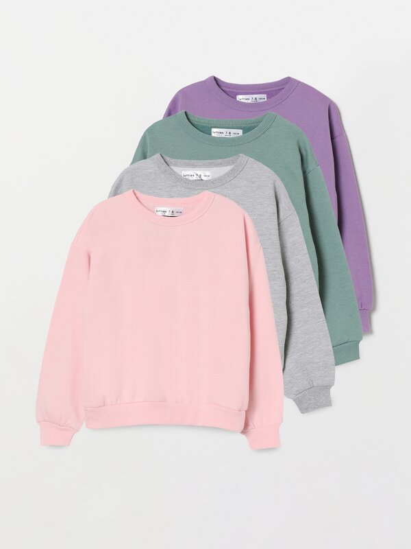Pack of 4 basic plain sweatshirts