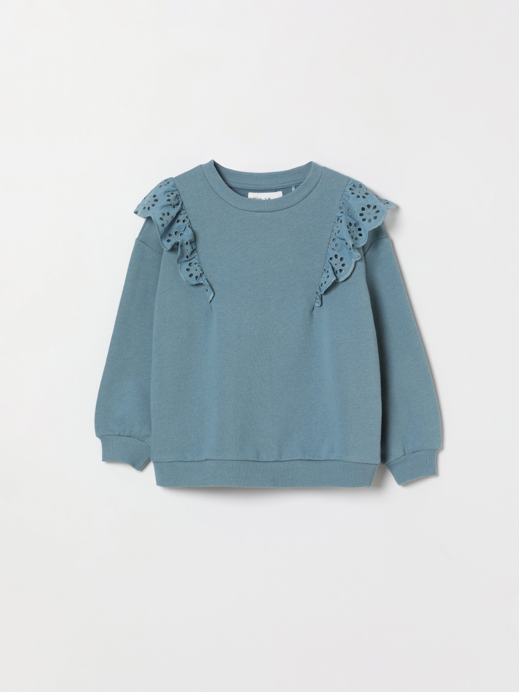 Sweatshirt with embroidered ruffles 