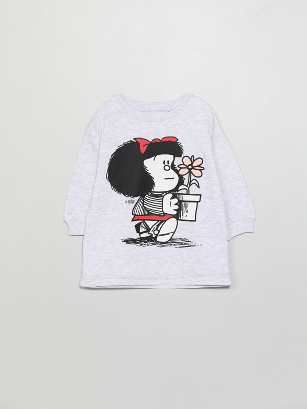 Mafalda print plush dress