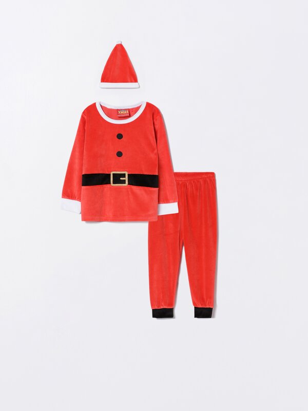 Set de 3 piezas de pijama Papá Noel navideño