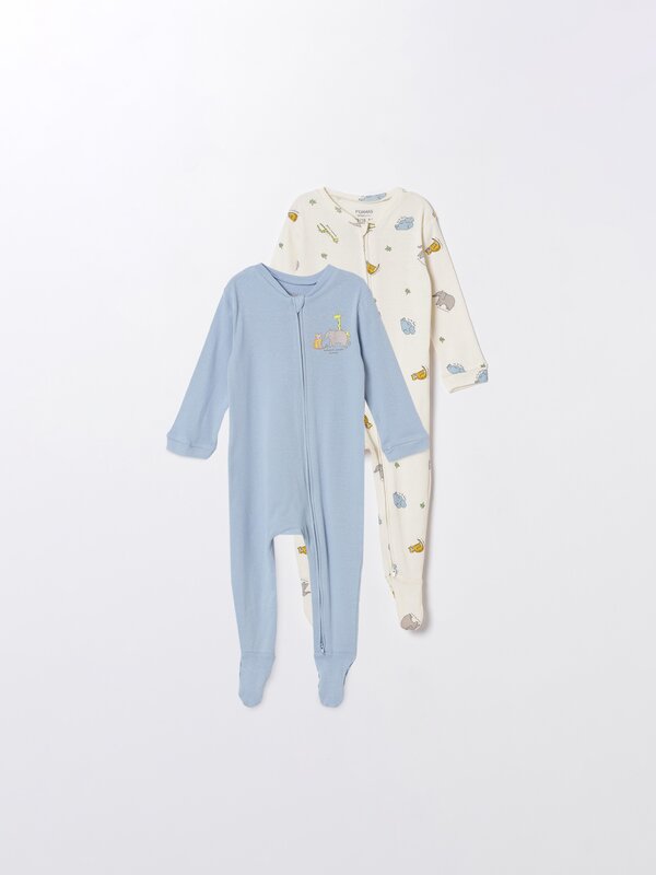 Pack of 2 sleepsuits with zip