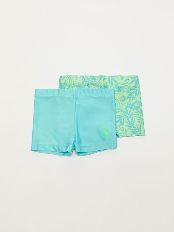 2-Pack of contrast swim shorts