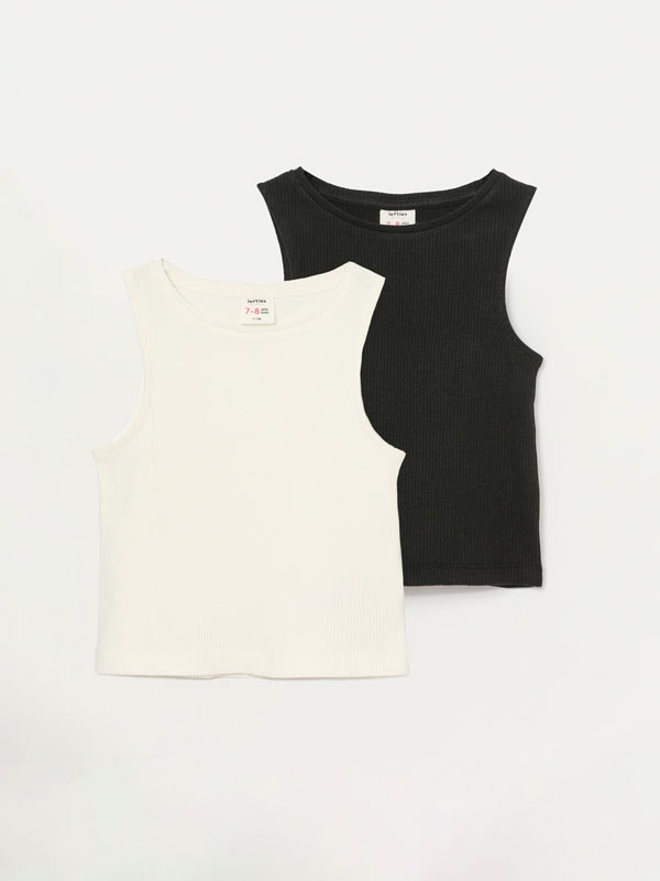 2-pack of ribbed sleeveless tops