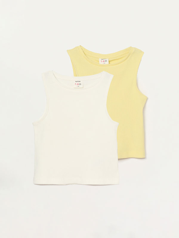 2-pack of ribbed sleeveless tops