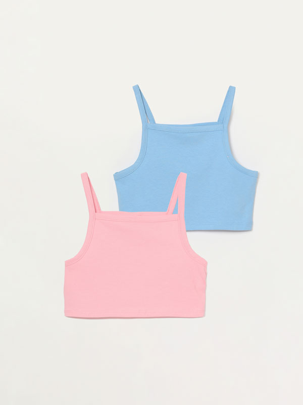 2-pack of strappy cropped T-shirts