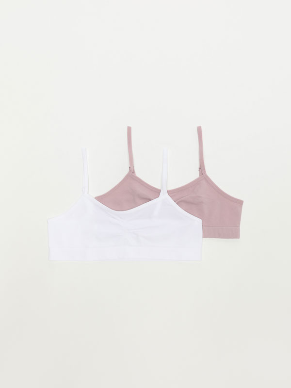 Pack of 2 basic seamless strappy tops