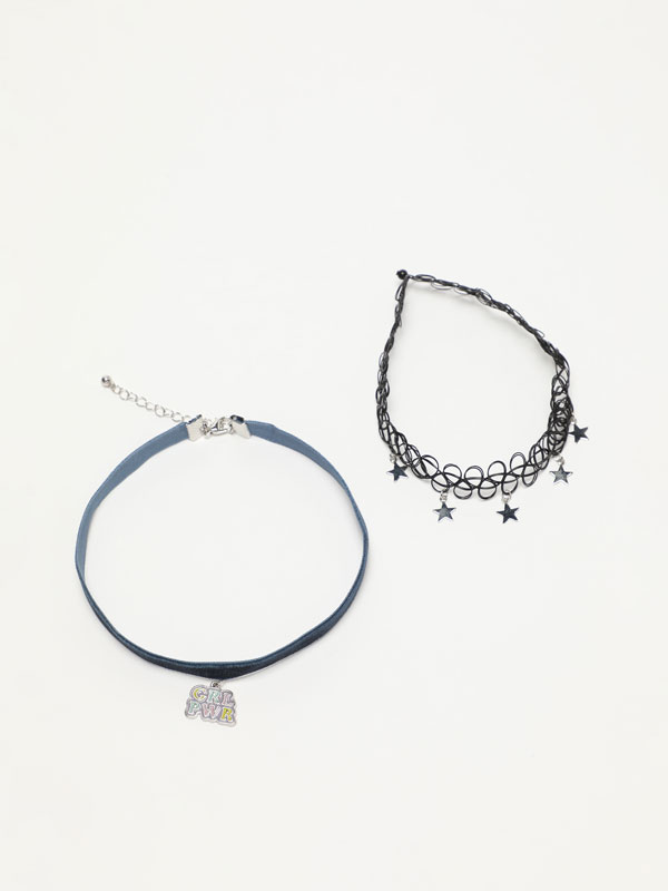 Pack of 2 contrast chokers