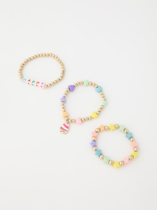 Pack of 3 happy bracelets