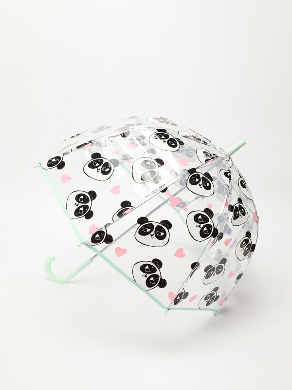 Transparent printed umbrella