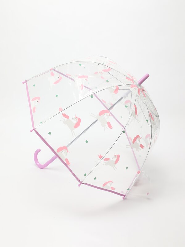 Transparent printed umbrella