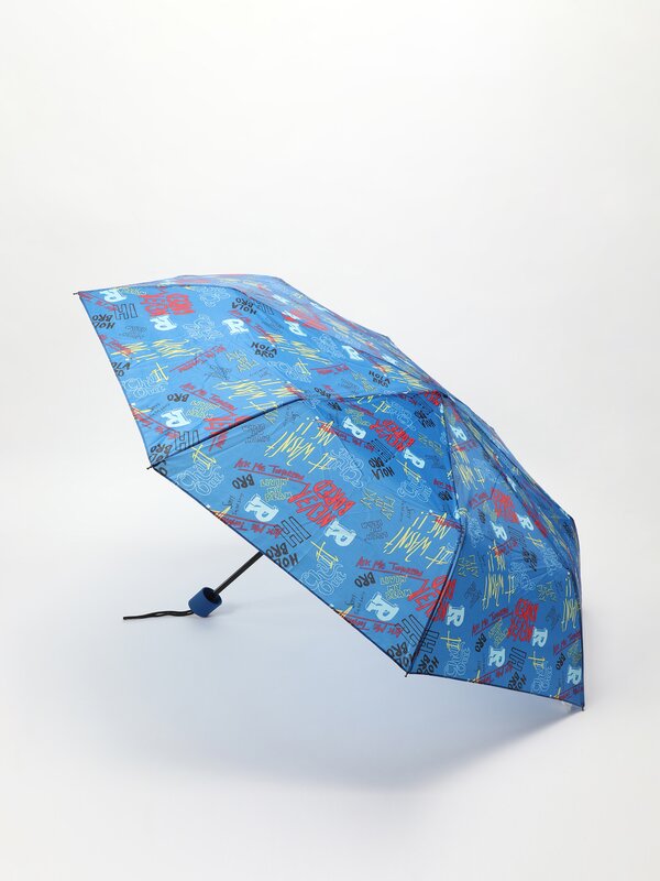 Printed folding umbrella
