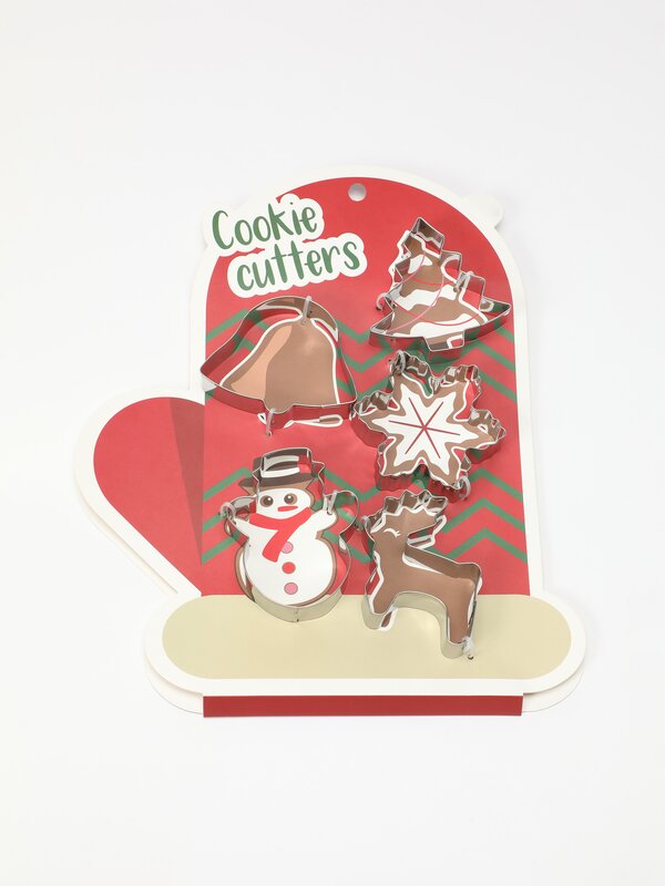 Set of 5 pairs of Christmas cooky cutters