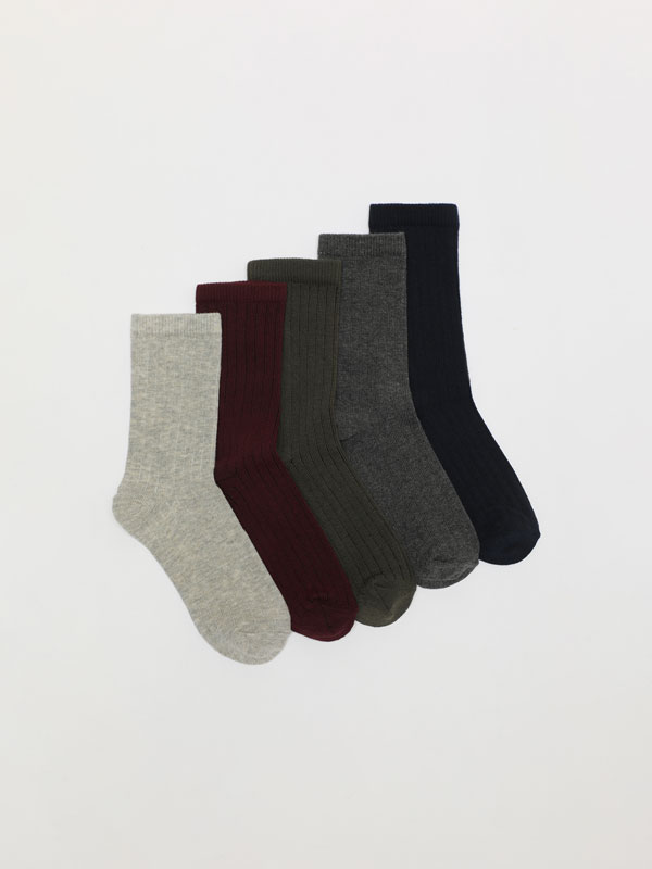 Pack of 5 pairs of basic long socks