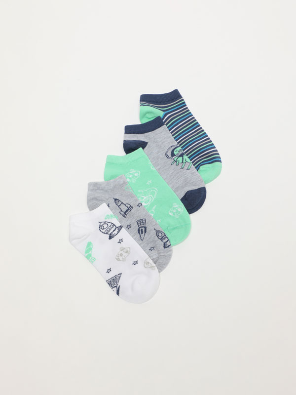 Pack de 5 pares de calcetines estampados