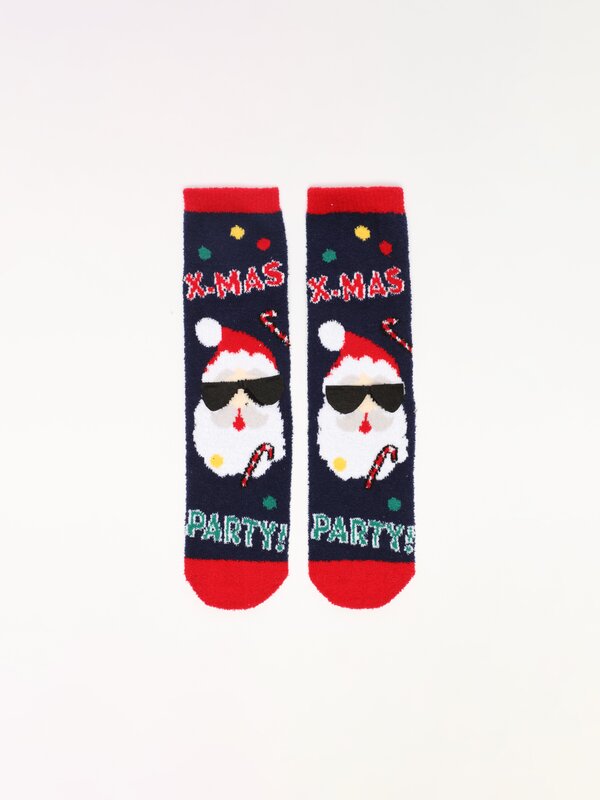 Calcetines gruesos de Papá Noel navideños