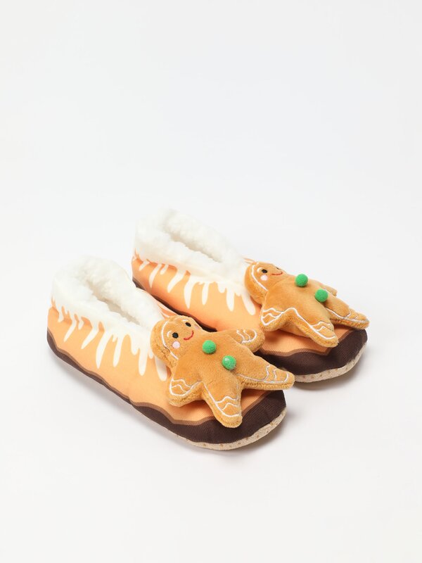 Gingerbread house slippers