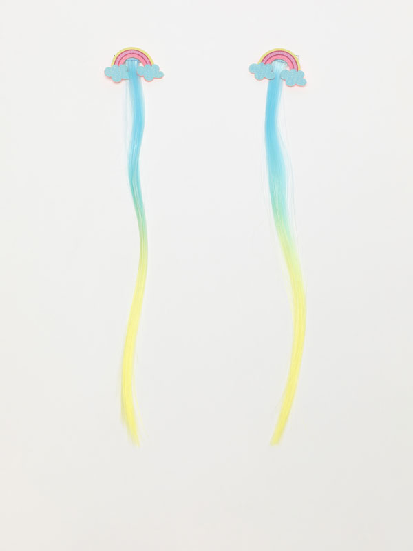 Pack of 2 hair clips with coloured beads