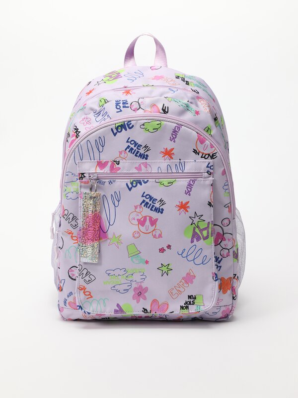 School backpack with stickers