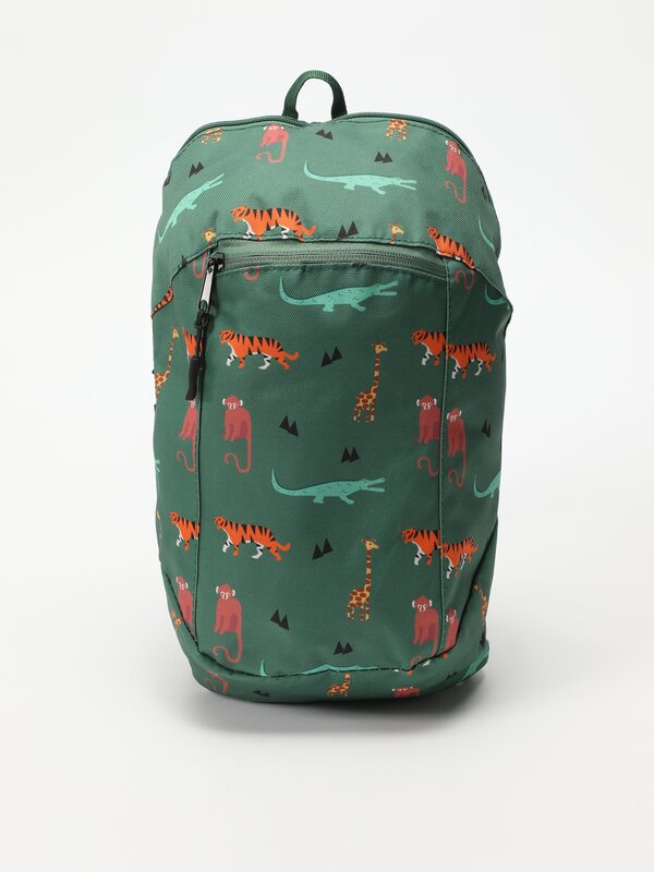 Compact animal print backpack