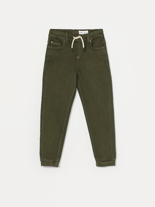 Comfort jogger jeans with elastic trim