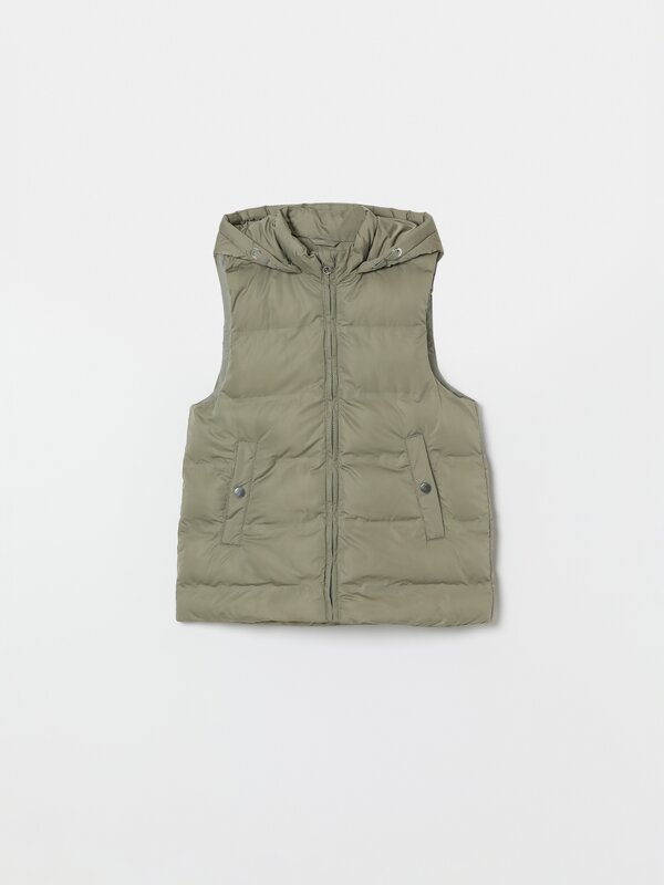 Hooded quilted gilet