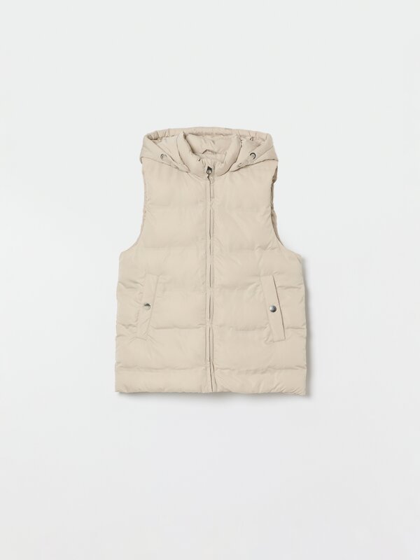 Hooded quilted gilet