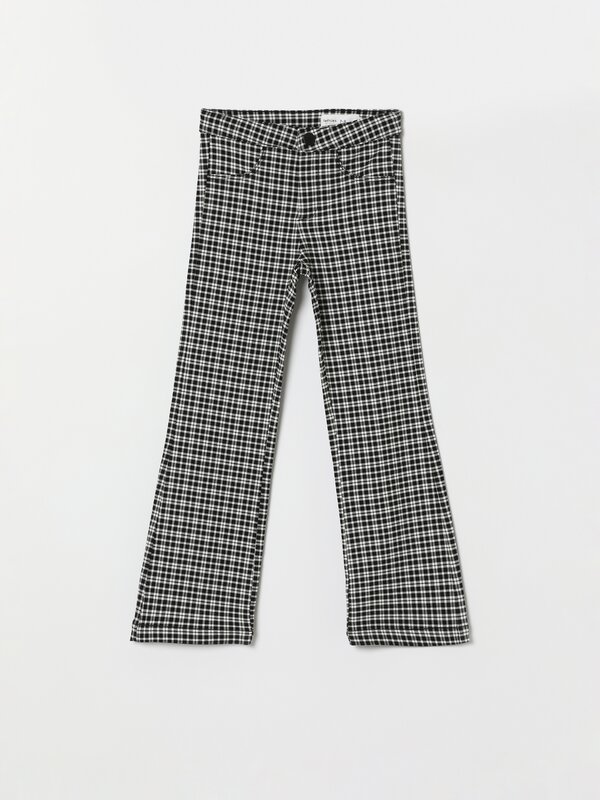 Printed flared trousers